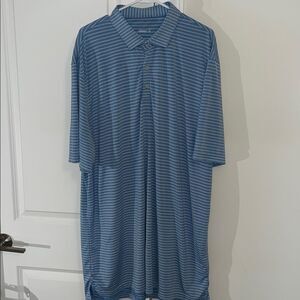 Johnnie O Performance North Carolina Blue Stripe Color Golf Polo shirt 3XLT Tall